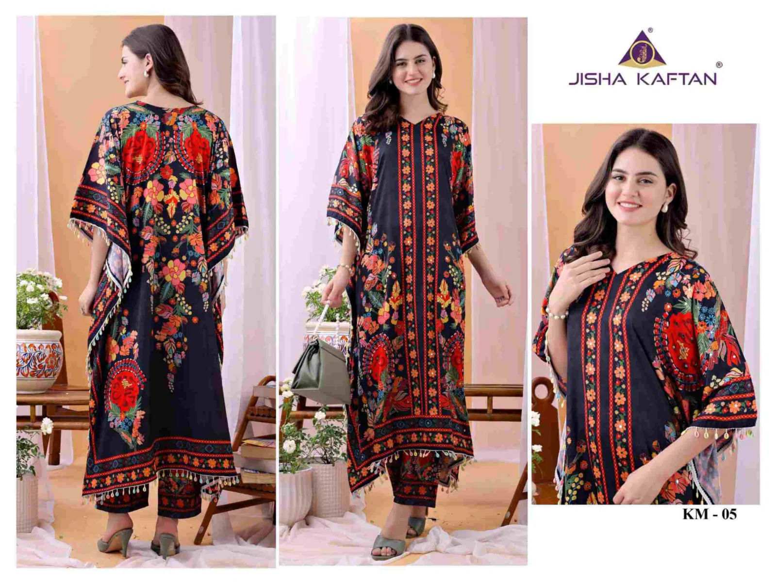 Jisha Kaftan Co Ord Set With Value Addition Volume 1 Poly Feather Silk Orders In India